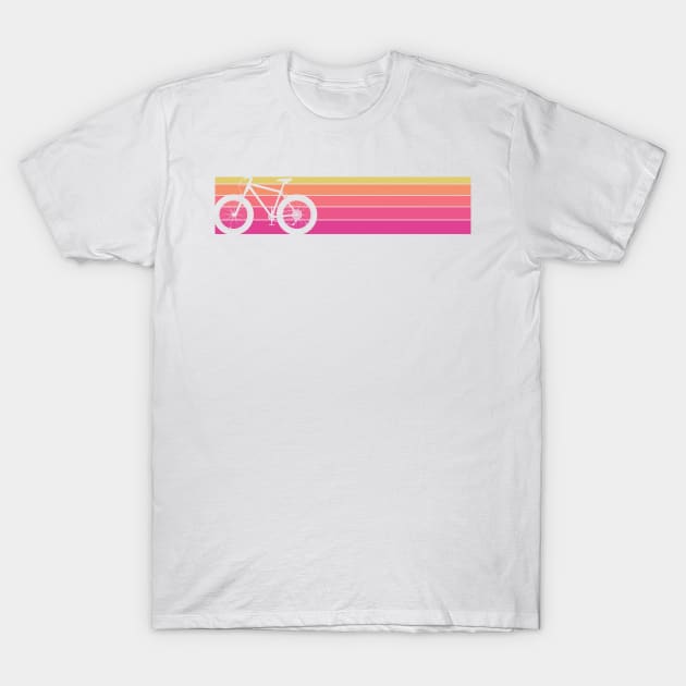 Fat Tire Bike Retro Stripes T-Shirt by TheWanderingFools